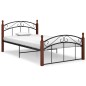 vidaXL Massivholzbett Schwarz Metall und Eiche 120x200 cm vidaXL Massivholzbett Schwarz Metall und Eiche 120x200 cm