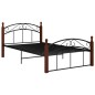 vidaXL Massivholzbett Schwarz Metall und Eiche 120x200 cm vidaXL Massivholzbett Schwarz Metall und Eiche 120x200 cm
