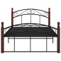 vidaXL Massivholzbett Schwarz Metall und Eiche 120x200 cm vidaXL Massivholzbett Schwarz Metall und Eiche 120x200 cm