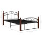 vidaXL Massivholzbett Schwarz Metall und Eiche 120x200 cm vidaXL Massivholzbett Schwarz Metall und Eiche 120x200 cm