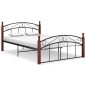 vidaXL Massivholzbett Schwarz Metall und Eiche 140x200 cm vidaXL Massivholzbett Schwarz Metall und Eiche 140x200 cm