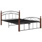 vidaXL Massivholzbett Schwarz Metall und Eiche 140x200 cm vidaXL Massivholzbett Schwarz Metall und Eiche 140x200 cm