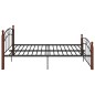 vidaXL Massivholzbett Schwarz Metall und Eiche 140x200 cm vidaXL Massivholzbett Schwarz Metall und Eiche 140x200 cm