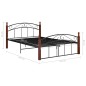 vidaXL Massivholzbett Schwarz Metall und Eiche 140x200 cm vidaXL Massivholzbett Schwarz Metall und Eiche 140x200 cm