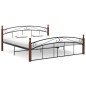 vidaXL Massivholzbett Schwarz Metall und Eiche 180x200 cm vidaXL Massivholzbett Schwarz Metall und Eiche 180x200 cm