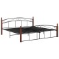 vidaXL Massivholzbett Schwarz Metall und Eiche 180x200 cm vidaXL Massivholzbett Schwarz Metall und Eiche 180x200 cm