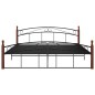 vidaXL Massivholzbett Schwarz Metall und Eiche 180x200 cm vidaXL Massivholzbett Schwarz Metall und Eiche 180x200 cm