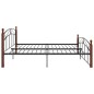 vidaXL Massivholzbett Schwarz Metall und Eiche 180x200 cm vidaXL Massivholzbett Schwarz Metall und Eiche 180x200 cm
