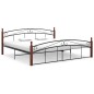 vidaXL Massivholzbett Schwarz Metall und Eiche 200x200 cm vidaXL Massivholzbett Schwarz Metall und Eiche 200x200 cm