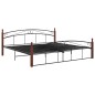 vidaXL Massivholzbett Schwarz Metall und Eiche 200x200 cm vidaXL Massivholzbett Schwarz Metall und Eiche 200x200 cm