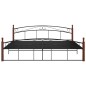 vidaXL Massivholzbett Schwarz Metall und Eiche 200x200 cm vidaXL Massivholzbett Schwarz Metall und Eiche 200x200 cm