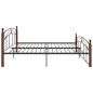 vidaXL Massivholzbett Schwarz Metall und Eiche 200x200 cm vidaXL Massivholzbett Schwarz Metall und Eiche 200x200 cm