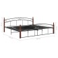 vidaXL Massivholzbett Schwarz Metall und Eiche 200x200 cm vidaXL Massivholzbett Schwarz Metall und Eiche 200x200 cm