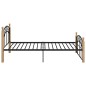 vidaXL Bettgestell Schwarz Metall und Massivholz Eiche 90x200 cm vidaXL Bettgestell Schwarz Metall und Massivholz Eiche 90x200 cm