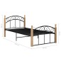 vidaXL Bettgestell Schwarz Metall und Massivholz Eiche 90x200 cm vidaXL Bettgestell Schwarz Metall und Massivholz Eiche 90x200 cm