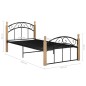 vidaXL Massivholzbett Schwarz Metall und Eiche 100x200 cm vidaXL Massivholzbett Schwarz Metall und Eiche 100x200 cm