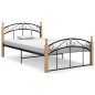 vidaXL Bettgestell Schwarz Metall und Massivholz Eiche 120x200 cm vidaXL Bettgestell Schwarz Metall und Massivholz Eiche 120x200 cm