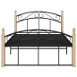 vidaXL Bettgestell Schwarz Metall und Massivholz Eiche 120x200 cm vidaXL Bettgestell Schwarz Metall und Massivholz Eiche 120x200 cm