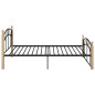 vidaXL Bettgestell Schwarz Metall und Massivholz Eiche 120x200 cm vidaXL Bettgestell Schwarz Metall und Massivholz Eiche 120x200 cm