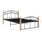 vidaXL Bettgestell Schwarz Metall und Massivholz Eiche 120x200 cm vidaXL Bettgestell Schwarz Metall und Massivholz Eiche 120x200 cm