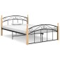vidaXL Massivholzbett Schwarz Metall und Eiche 140x200 cm vidaXL Massivholzbett Schwarz Metall und Eiche 140x200 cm