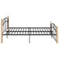 vidaXL Massivholzbett Schwarz Metall und Eiche 140x200 cm vidaXL Massivholzbett Schwarz Metall und Eiche 140x200 cm