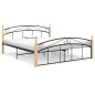 vidaXL Massivholzbett Schwarz Metall und Eiche 160x200 cm vidaXL Massivholzbett Schwarz Metall und Eiche 160x200 cm