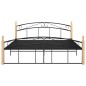 vidaXL Massivholzbett Schwarz Metall und Eiche 160x200 cm vidaXL Massivholzbett Schwarz Metall und Eiche 160x200 cm