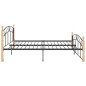vidaXL Massivholzbett Schwarz Metall und Eiche 160x200 cm vidaXL Massivholzbett Schwarz Metall und Eiche 160x200 cm