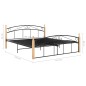 vidaXL Massivholzbett Schwarz Metall und Eiche 160x200 cm vidaXL Massivholzbett Schwarz Metall und Eiche 160x200 cm