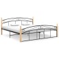 vidaXL Massivholzbett Schwarz Metall und Eiche 180x200 cm vidaXL Massivholzbett Schwarz Metall und Eiche 180x200 cm