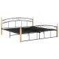 vidaXL Massivholzbett Schwarz Metall und Eiche 180x200 cm vidaXL Massivholzbett Schwarz Metall und Eiche 180x200 cm