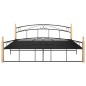 vidaXL Massivholzbett Schwarz Metall und Eiche 180x200 cm vidaXL Massivholzbett Schwarz Metall und Eiche 180x200 cm