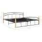 vidaXL Massivholzbett Schwarz Metall und Eiche 180x200 cm vidaXL Massivholzbett Schwarz Metall und Eiche 180x200 cm