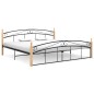 vidaXL Bettgestell Schwarz Metall und Massivholz Eiche 200x200 cm vidaXL Bettgestell Schwarz Metall und Massivholz Eiche 200x200 cm