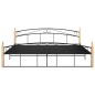 vidaXL Bettgestell Schwarz Metall und Massivholz Eiche 200x200 cm vidaXL Bettgestell Schwarz Metall und Massivholz Eiche 200x200 cm