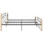 vidaXL Bettgestell Schwarz Metall und Massivholz Eiche 200x200 cm vidaXL Bettgestell Schwarz Metall und Massivholz Eiche 200x200 cm