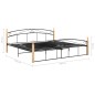 vidaXL Bettgestell Schwarz Metall und Massivholz Eiche 200x200 cm vidaXL Bettgestell Schwarz Metall und Massivholz Eiche 200x200 cm