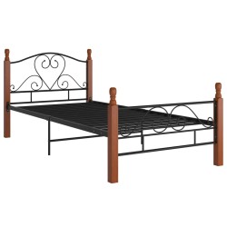 vidaXL Bettgestell Schwarz Metall 100x200 cm