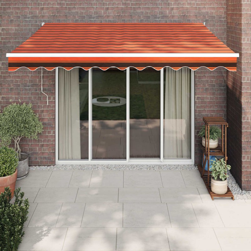 vidaXL Elektrische Markise mit Kurbel Orange und Braun 3,5x2,5 m vidaXL Elektrische Markise mit Kurbel Orange und Braun 3,5x2,5 m