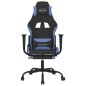 vidaXL Gaming-Stuhl mit Massage & Fußstütze Schwarz und Blau Stoff vidaXL Gaming-Stuhl mit Massage & Fußstütze Schwarz und Blau Stoff