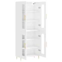Highboard Hochglanz-Weiß 69,5x34x180 cm Holzwerkstoff