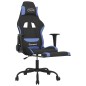 vidaXL Gaming-Stuhl mit Massage & Fußstütze Schwarz und Blau Stoff vidaXL Gaming-Stuhl mit Massage & Fußstütze Schwarz und Blau Stoff