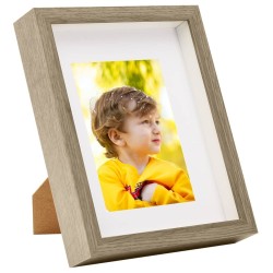 vidaXL 3D-Box-Bilderrahmen 3Stk. Dunkles Holz 20x25cm für 13x18cm Bild