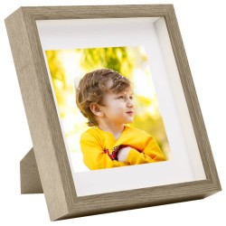 vidaXL 3D-Box-Bilderrahmen 3Stk. Dunkles Holz 28x28cm für 20x20cm Bild