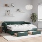 vidaXL Tagesbett Ausziehbar mit Schubladen Dunkelgrün 90x200 cm Samt vidaXL Tagesbett Ausziehbar mit Schubladen Dunkelgrün 90x200 cm Samt