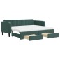 vidaXL Tagesbett Ausziehbar mit Schubladen Dunkelgrün 90x200 cm Samt vidaXL Tagesbett Ausziehbar mit Schubladen Dunkelgrün 90x200 cm Samt