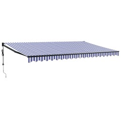 vidaXL Elektrische Markise mit Kurbel Blau und Weiß 5x3 m