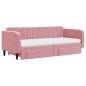 vidaXL Tagesbett Ausziehbar mit Schubladen Rosa 90x200 cm Samt vidaXL Tagesbett Ausziehbar mit Schubladen Rosa 90x200 cm Samt