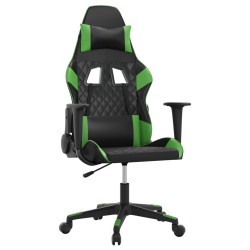 Gaming-Stuhl mit Massagefunktion Schwarz und Grün Kunstleder